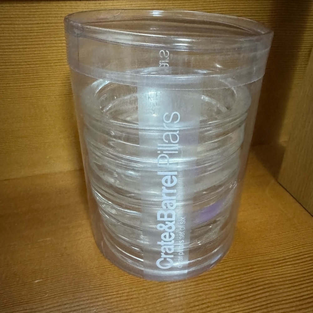 Set of 12 Glass Crate & Barrel Candle holders
